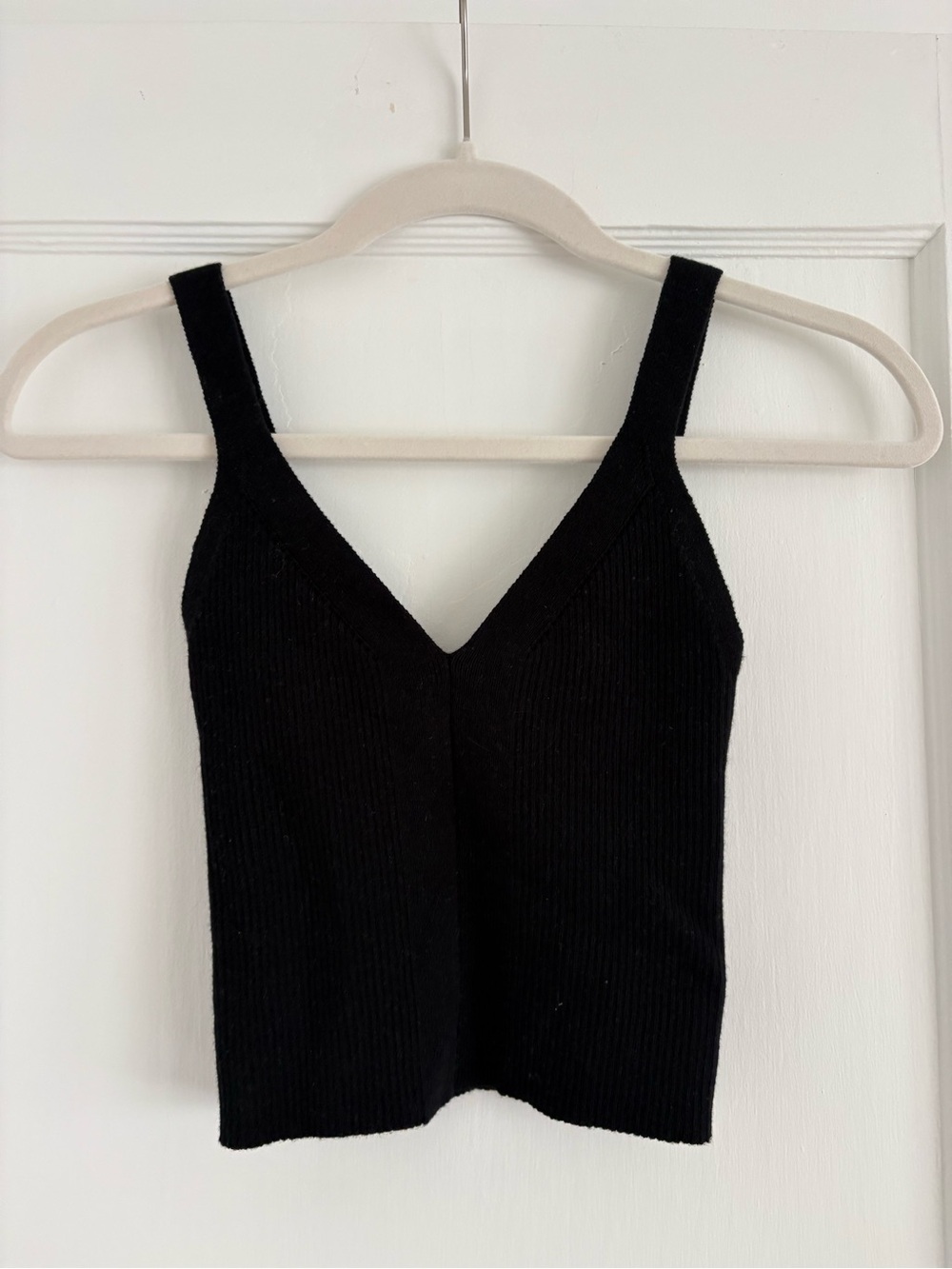 Madewell Black Ribbed V-Neck Tank